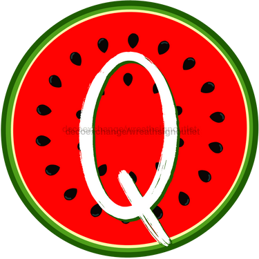 Personalized Watermelon Sign Initial Monogram Decoe-4086-Dh-Custom 18 Wood Round
